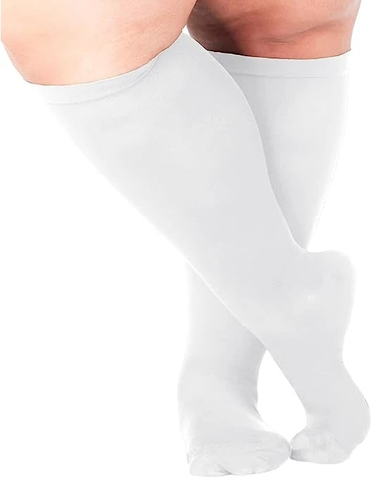 2XL-7XL Plus Size Compression Socks Solid Color Women Men Sports Running Yoga Extra Size Fat Sock for Sports Fitness Weight Loss